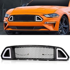 Front Hood Grille With White Drl Led For Ford Mustang 2015-2017