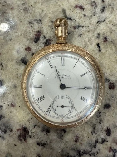Antique 1905 Waltham Ornate Art Deco Gold Fill 17J Adjusted Pocket Watch