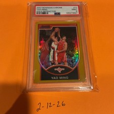 2007 Bowman Chrome Yao Ming Gold Refractor /99 PSA9 Houston Rockets Amazing Card