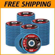 Durable 40 Grit Flap Sanding Discs 50 Pack - Perfect for Metal and Wood Grinding