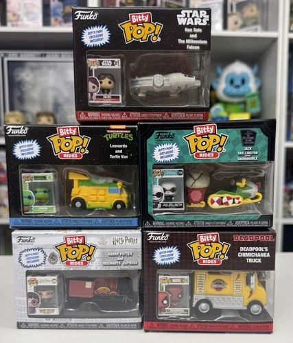 Funko Bitty Pop Rides Lot – Star Wars TMNT Deadpool Harry Potter Jack Skellingto