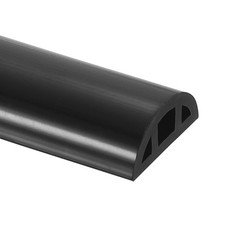 Shower Water Barrier, 67" Silicone Splash Guard, 1.18"W x 0.47" H, Black