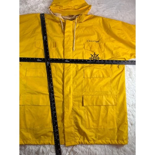 VTG Chris-Craft Yellow Rain Suit Jacket Bib Overalls PVC Maritime Gorpcore XL image 17
