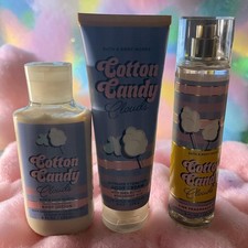 Bath Body Works Cotton Candy Clouds 3-Piece Set Mist, Lotion Body Cream
