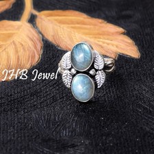 Blue Fire Labradorite Gemstone 925 Sterling Silver Ring Special Occasion Jewelry