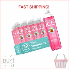 Sparkling Ice, Kiwi Strawberry Sparkling Water, Zero Sugar Flavored Water, with 