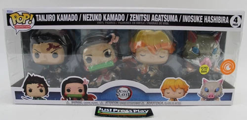 Funko Pop! Animation: Demon Slayer 4 Pack Vinyl Figures Tanjiro, Nezuko++