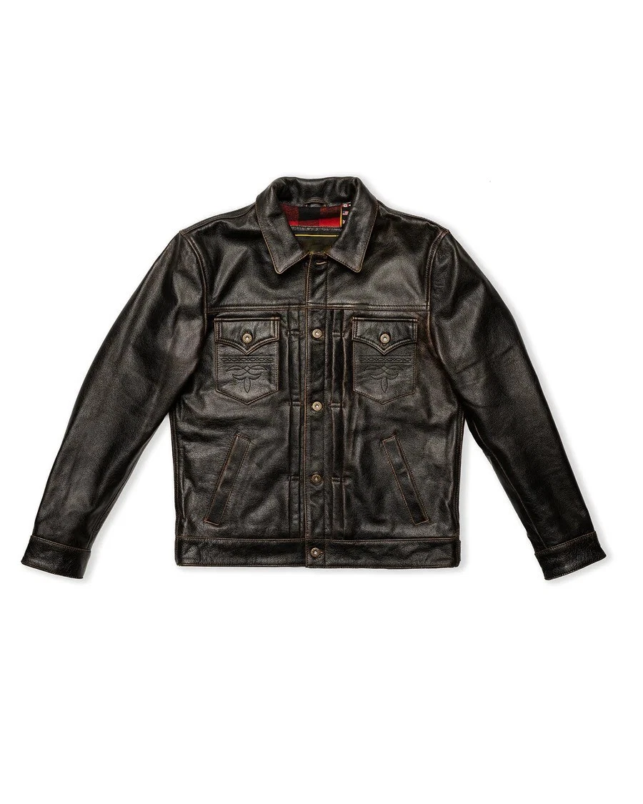 Convoy 224: 100% Genuine Cowhide Leather Jacket , Classic Trucker Jacket
Opens in a new window or ta