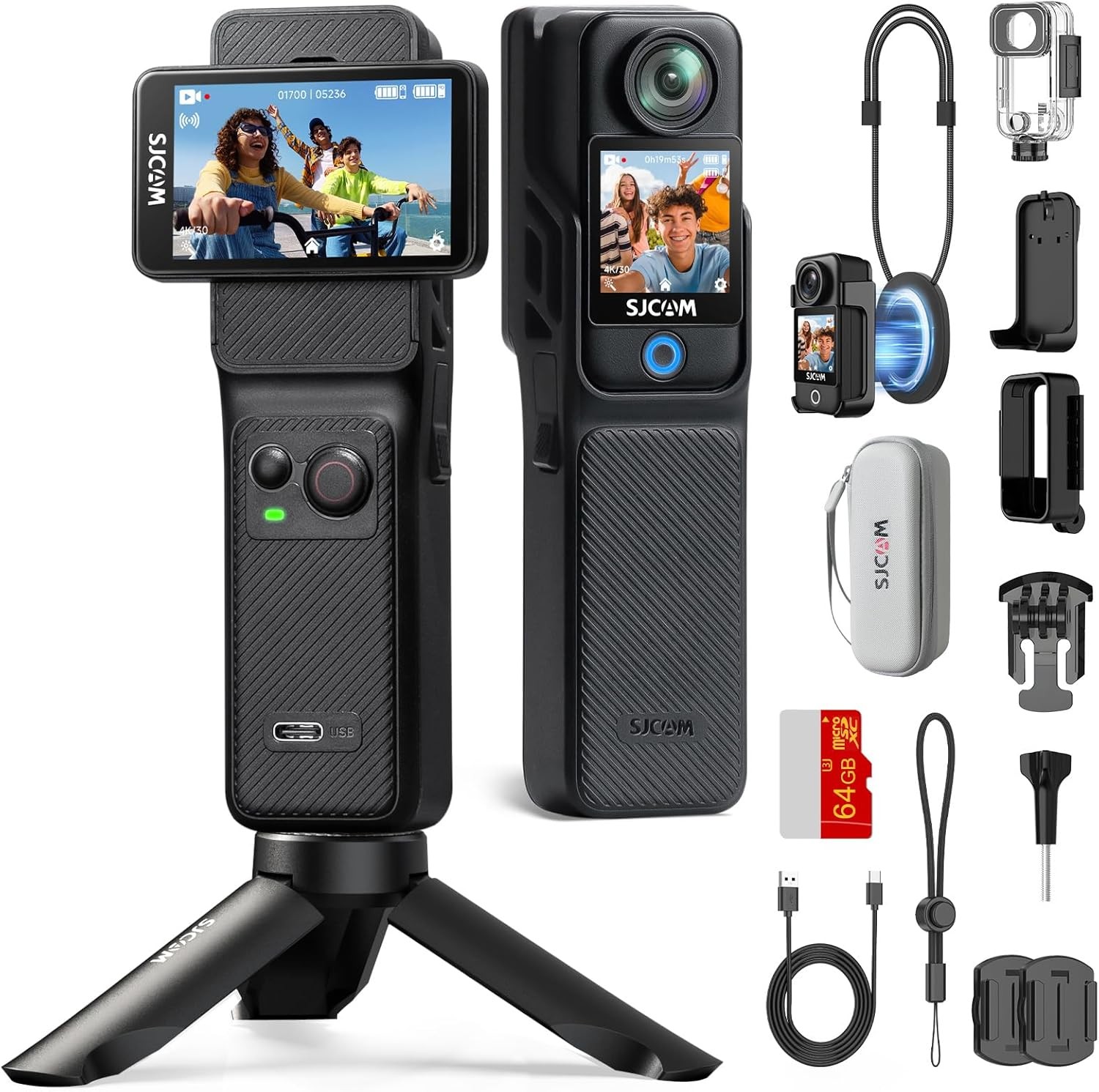 SJCAM C400 Combo Handheld 4K Action Camera WiFi Touchscreen 