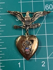 WWII Homefront Sweetheart Army Locket Pin