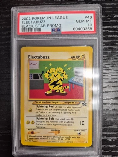 Pokemon TCG Electabuzz 2002 Pokemon League Black Star Promo #46 PSA 10 Gem Mint