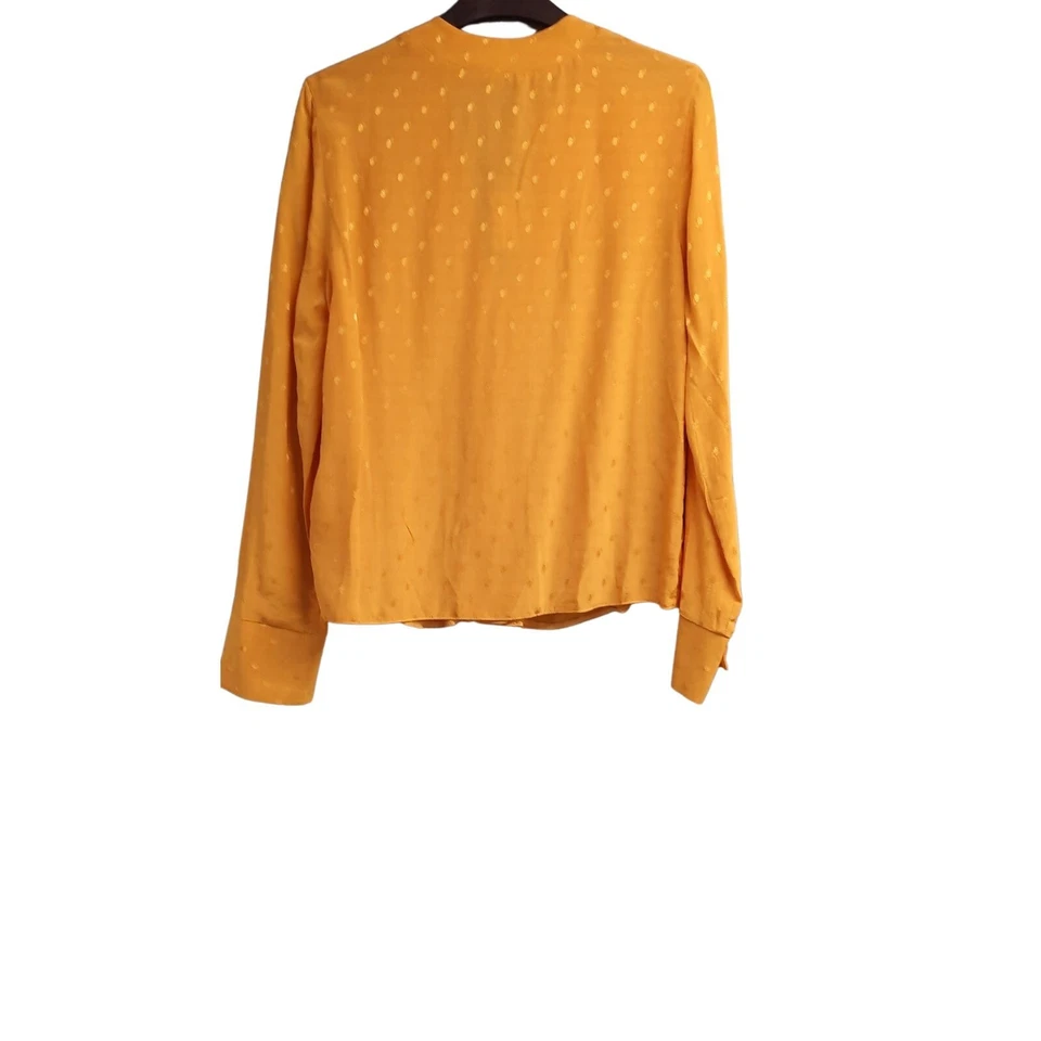 Womens Yellow Formal Tshirt Long Sleeve Ladies V Neck Blouse Size 8-10 PPR £23 - Image 2 of 4