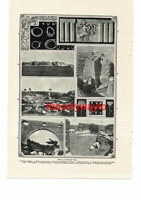 Reliquien des antiken Troja, 8 Ansichten, Buchillustration (Druck), um 1907
