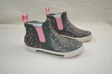 NIB Joules  Junior Green Pink Fox Rainwell Rain Boots US10