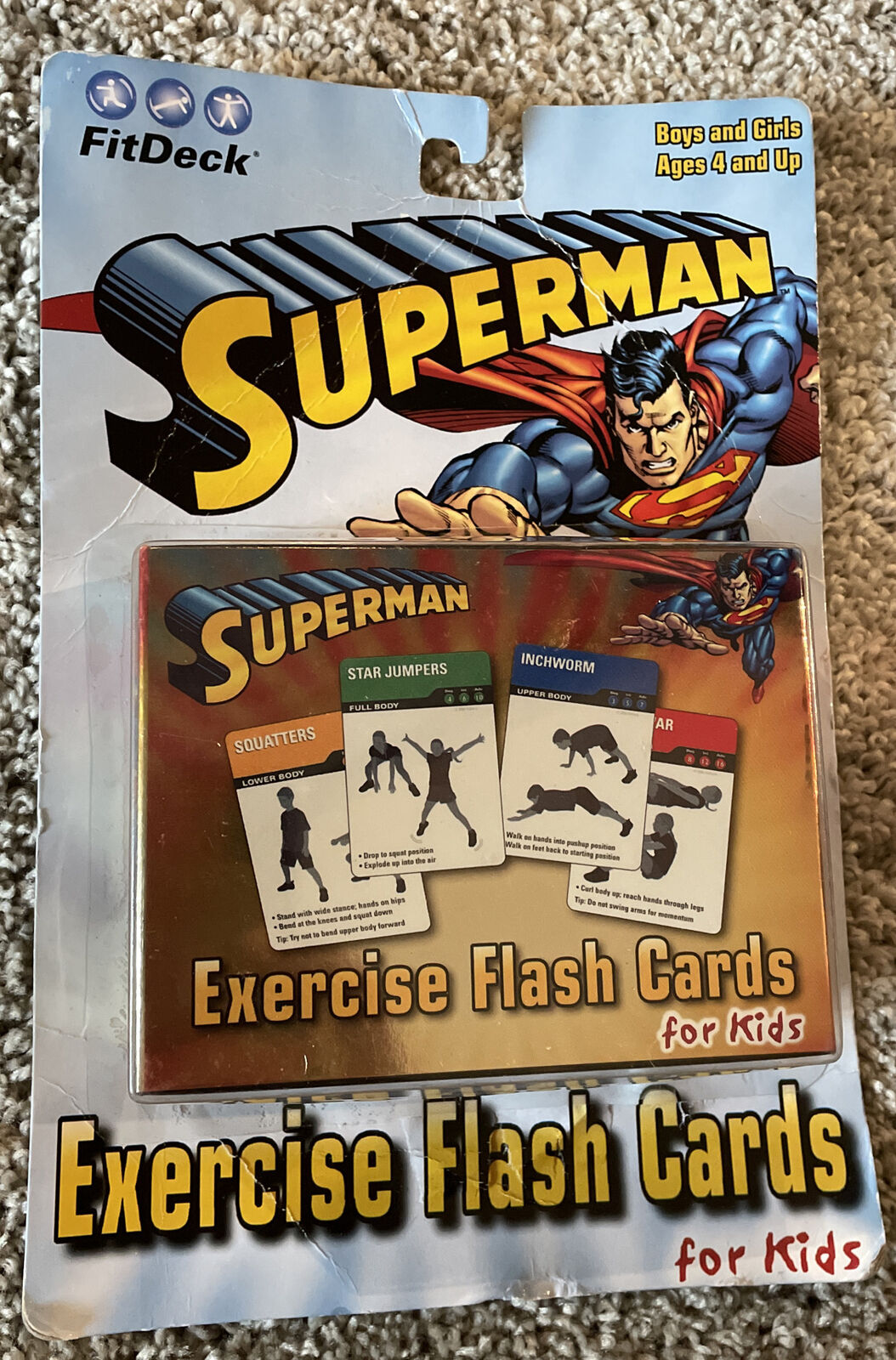 FITDECK Jr Superman Exercise Boston Mall Deck of All items in the store Cards Playing Kids Ages 50