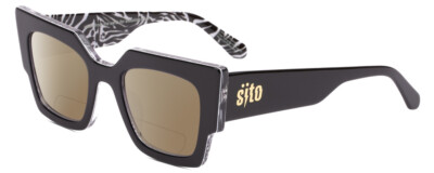 SITO SHADE SENSORY DIVISION Cateye Polarized BIFOCAL Sunglasses Black Zebra 53mm