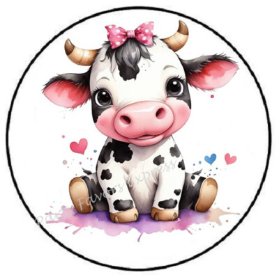 ADORABLE COW ENVELOPE SEALS LABELS STICKERS PARTY FAVOR