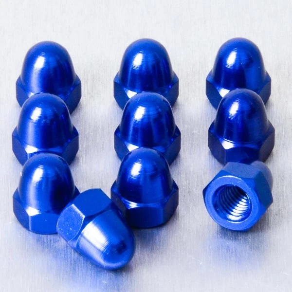 PRO-BOLT Ecrou dome Aluminium M6 (Din 1587) Pack x 10 Bleu
