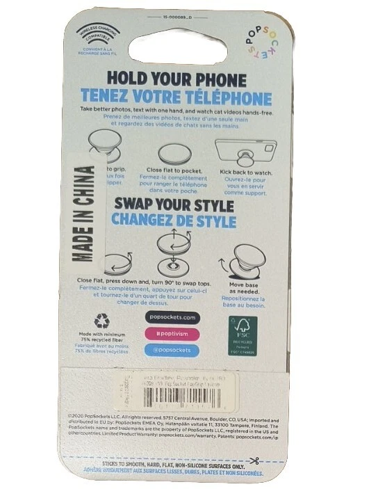 Vera Bradley POPSOCKETS POPGRIP Phone Grip & Stand W/ Swappable Top Butterfly - Image 4 of 4