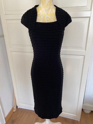 Laura Ashley langes Etuikleid Kleid  Jersey Figurbetont  Gr. S/ 34 schwarz Party