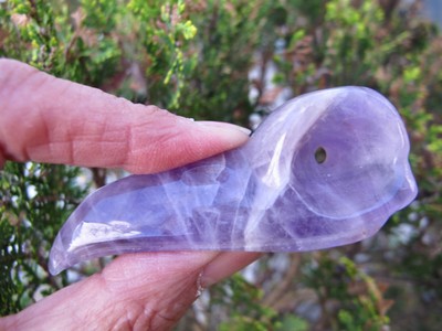 Amethyst Kristall Krähe Schädel Statue Heilung poliert natürlich lila Intuition 45g