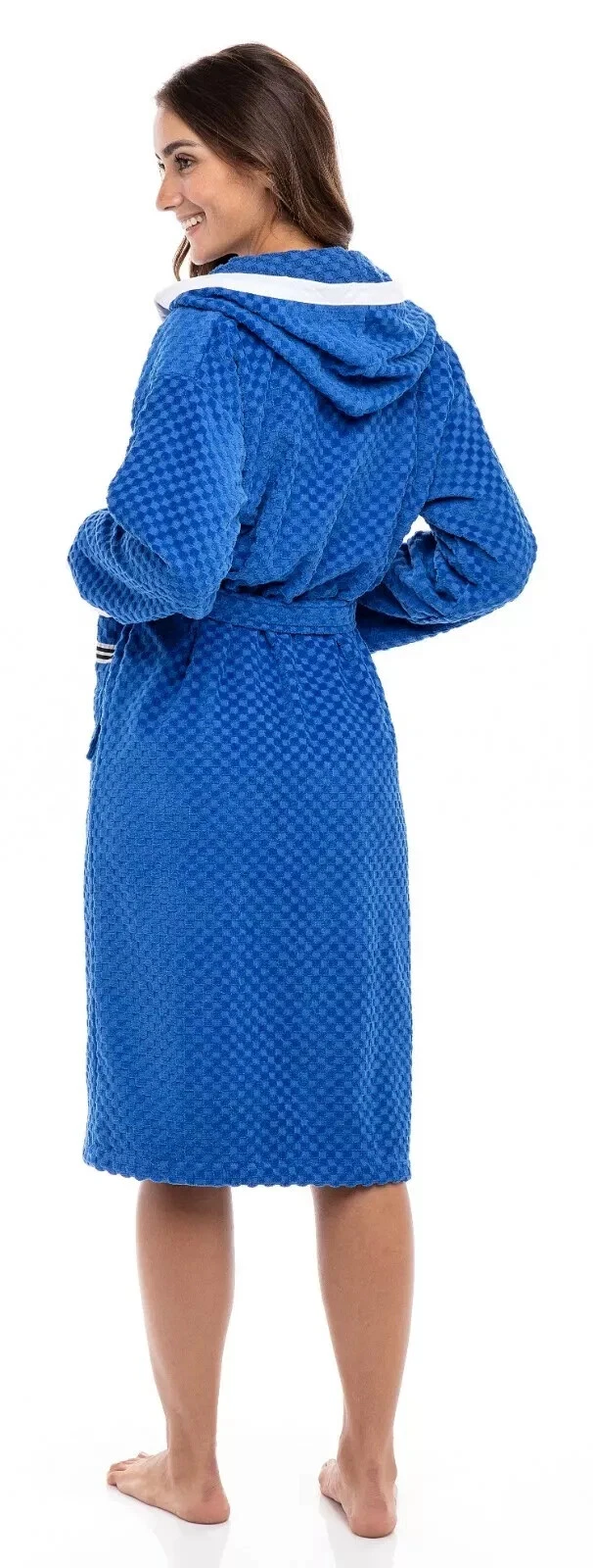 Ladies Dressing Gown 100% Terry Cotton Soft Waffle Pattern Thick Women Spa  Robes | eBay