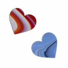 ONE PIECE Glass Heart Spectrum System 96 COE Red or Blue Swirl 2" x 1 7/8"
