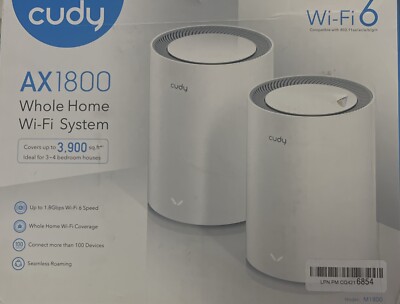 CUDY AX1800 Whole Home Wi-Fi System M1800 White - New