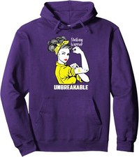 Unbreakable Stalking Warrior Awareness Proud Ribbon Unisex Hooded Sweatshirt