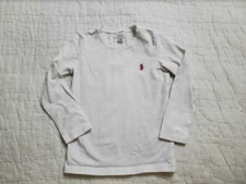 GIRL'S 4 POLO RALPH LAUREN WHITE LONGSLEEVE T-SHIRT