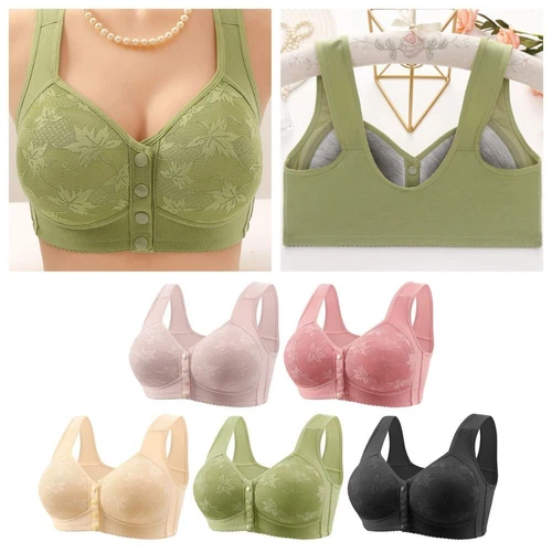 Mittelalter & ältere Damen BH nahtlos vorne offen Knopf Oversize dünner BH " 
