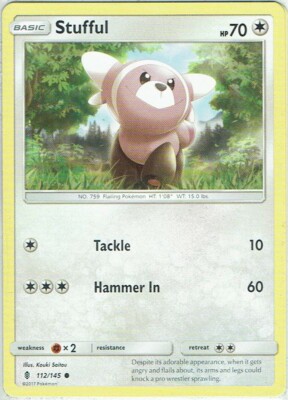 Pokemon Karte Stunde der Wächter Nr. 112/145 Stufful englisch