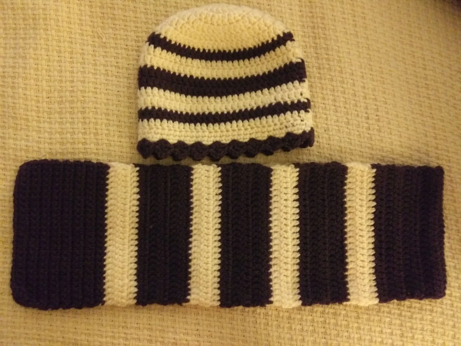 Kids Handmade Knit Hat and Scarf Set Purple