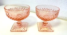 Pink Miss America or English Hobnail? Glasses Vintage Anchor Hocking Lot of 2