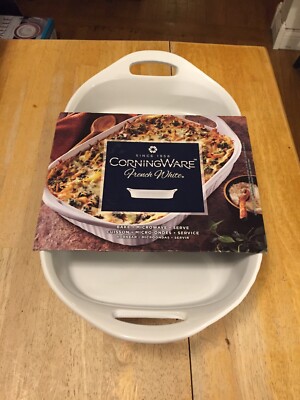 CorningWare French White Rectangular Baker Casserole, 3-Quart NEW NIB