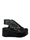 A.S. 98 Women's Shoe With Holes Black/Smoke Open Toe And Heel B99006
