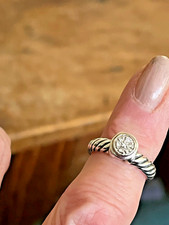 David Yurman pave diamond sterling silver/18k preowned size 5.75