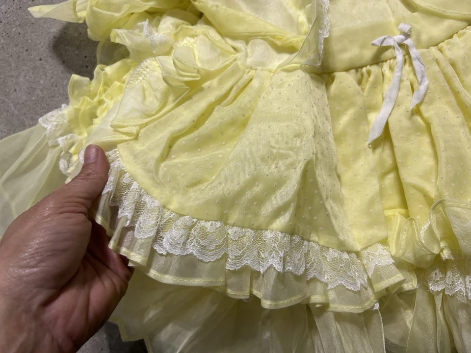 Vintage Sweet Sassy Ruffled Cottagecore Pageant Princess Girls Dress Sz 4 - Image 2 of 4