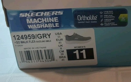 Skechers Go Walk Flex- Dazzling Smile Slip On Sneakers Gray Size 11 New Boxed - Picture 2 of 6