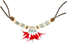 44129 - Collana Indiana per Donna O Uomo, Bigiotteria per Costumi Di Carnevale, 