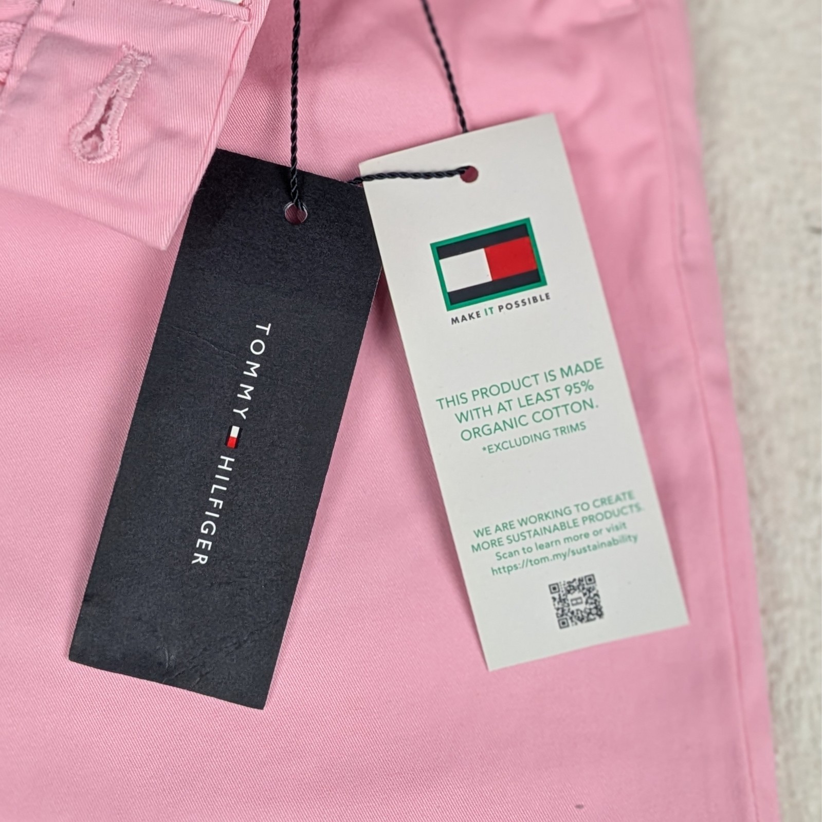 Tommy Hilfiger Mens Straight Fit Chino Pants W32 L32 & L34 Pink Denton Trousers image 8