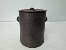 Y10764 CHAGAMA Iron kettle teapot pot signed box Japan antique tea ceremony