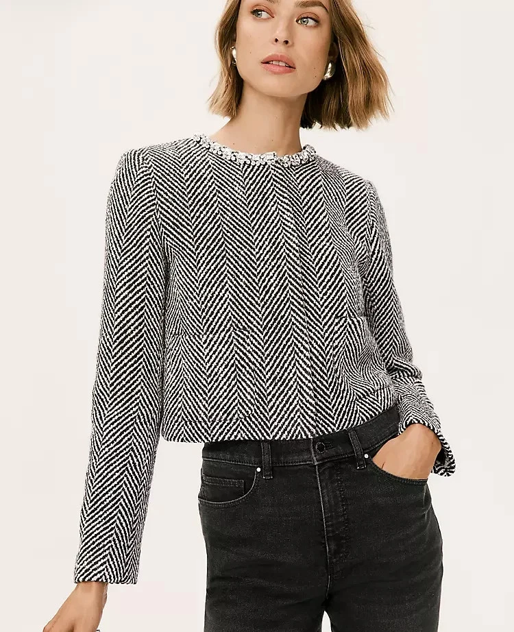 anntaylor - Chaqueta corta espiga adornada, envío gratuito Foto 3 de 4