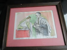 Ida Libby Dengrove 1965 Framed Under Glass Judaica Print MITZVAH