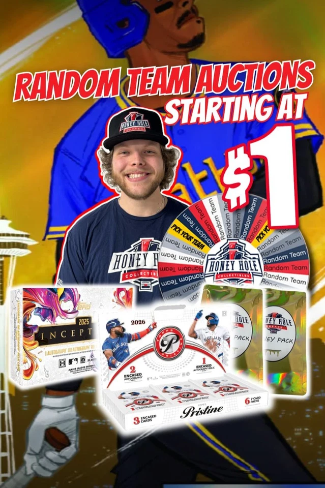 BASEBALL MIXERS, 26 Pristine/25 Inception & Honey Packs Starting at $1