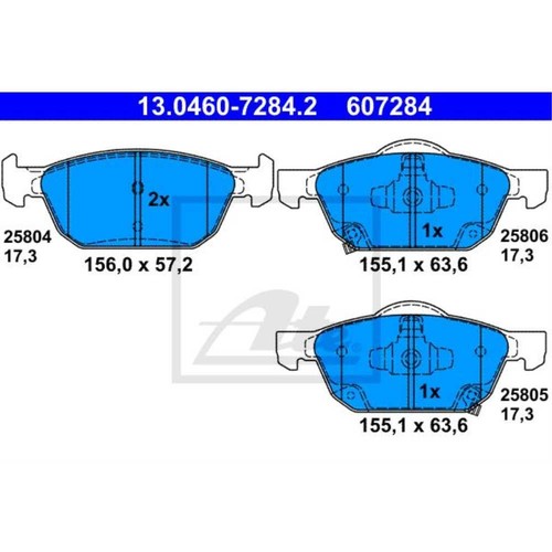 ATE Kit Disques de Frein Avant Ventilé + Plaquette pour Honda Civic (Ix) Fb Fg - Photo 2/3