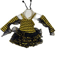 Handmade Bumble Bee Yellow 2T Dress Dance Recital Tutu Stripe Sequin Tulle Puff