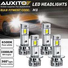 4x AUXITO H1 LED Headlight Bulb Kit Hi/Low Beam 6500K White Super Bright 33000LM