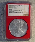 2016-W Burnished American Silver Eagle Lettered Edge NGC MS70 (066)