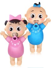 Poen 2 Pcs Inflatable Blow up Costume for approx. 96 inches, Blue and Pink